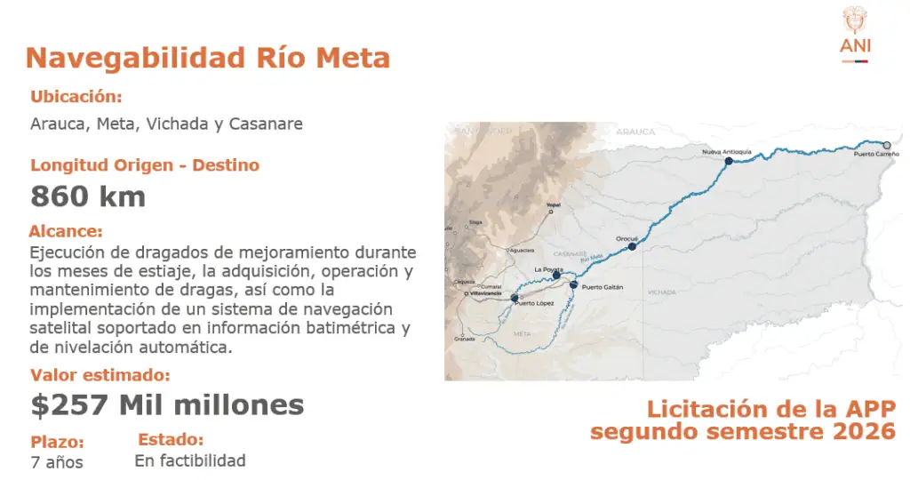 Río Meta tendría navegación permanente con proyecto de $257.000 millones: así sería su ejecución Río Meta tendría navegación permanente con proyecto de $257.000 millones: así sería su ejecución