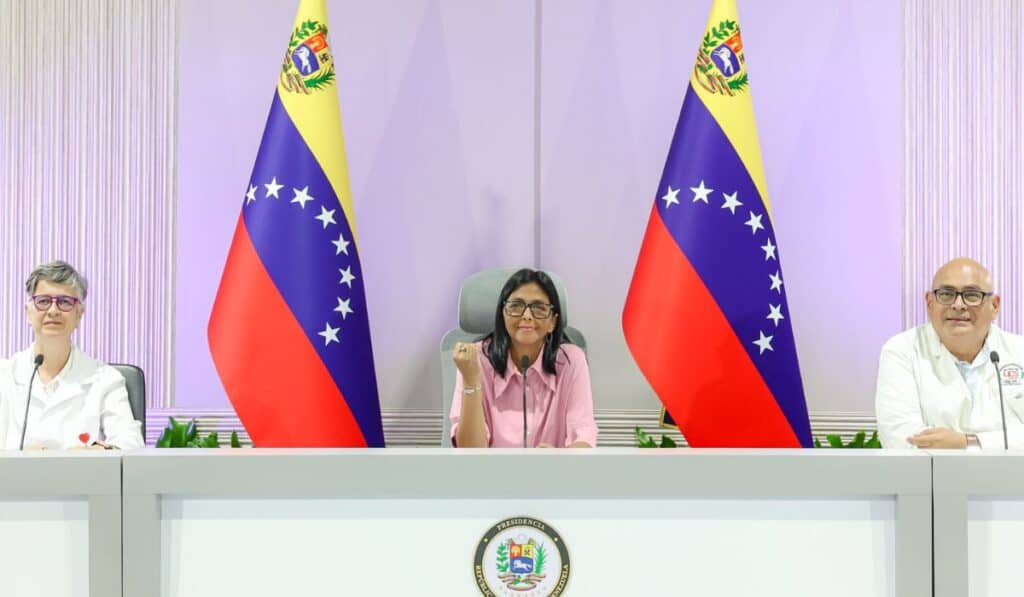 Venezuela anuncia reestructuración de su deuda externa Delcy Rodríguez, presidenta encargada de Venezuela. Foto: Prensa Presidencial de Venezuela.