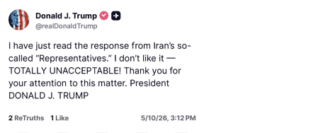 Trump rechaza la propuesta de paz iraní: Teherán quiere acabar la guerra pero no tocar su programa nuclear Trump rechaza la propuesta de paz iraní: Teherán quiere acabar la guerra pero no tocar su programa nuclear