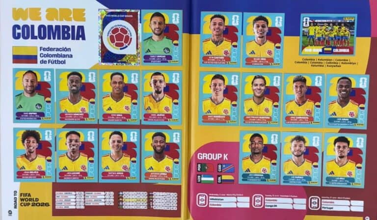 Panini no falló con Colombia: Los 18 jugadores del álbum irán al Mundial 2026 Panini no falló con Colombia: Los 18 jugadores del álbum irán al Mundial 2026