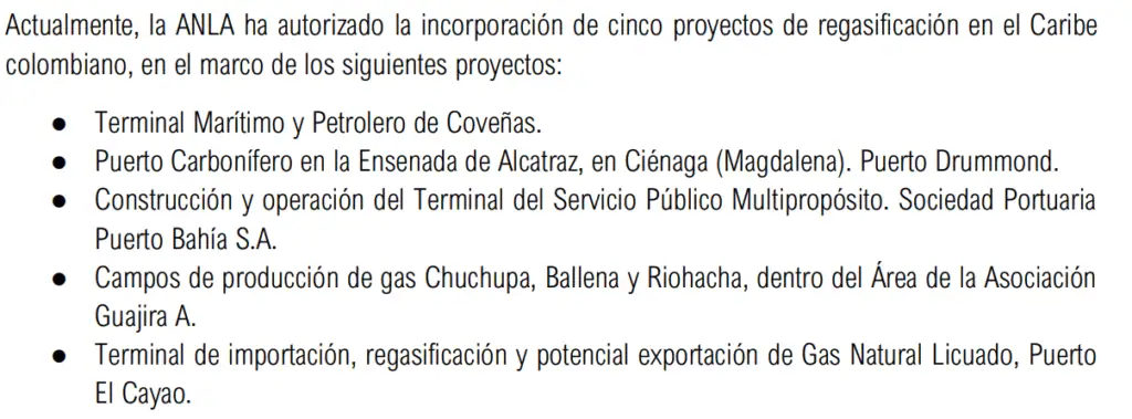 ANLA aprueba licencia ambiental a proyectos de regasificación de TGI, Ecopetrol y Drummond en el Caribe Imagen: ANLA