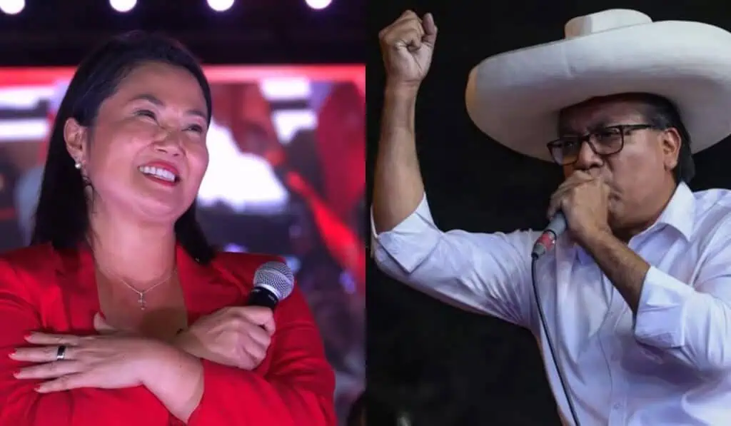 Con 100 % de las actas contabilizadas, Keiko Fujimori se convertirá en la próxima presidente de Perú Keiko Fujimori y Roberto Sánchez, candidatos presidenciales en Perú. Imagen: Composición Instagram Keiko Fujimori/Roberto Sánchez