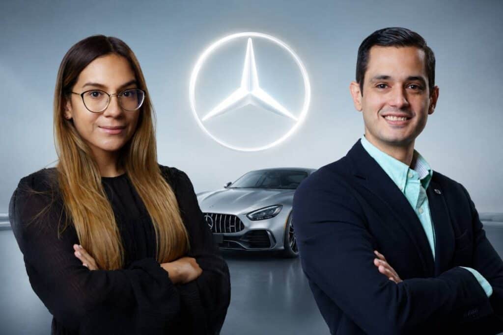 Gildary Rivera, Team Lead de Producto y Marcel Dereix, Brand Manager de Mercedes-Benz ildary Rivera Ramírez, Team Lead de Producto y Entrenamiento de Mercedes-Benz en Inchcape Colombia, y con Marcel Dereix, Brand Manager de Mercedes-Benz en Inchcape Colombia