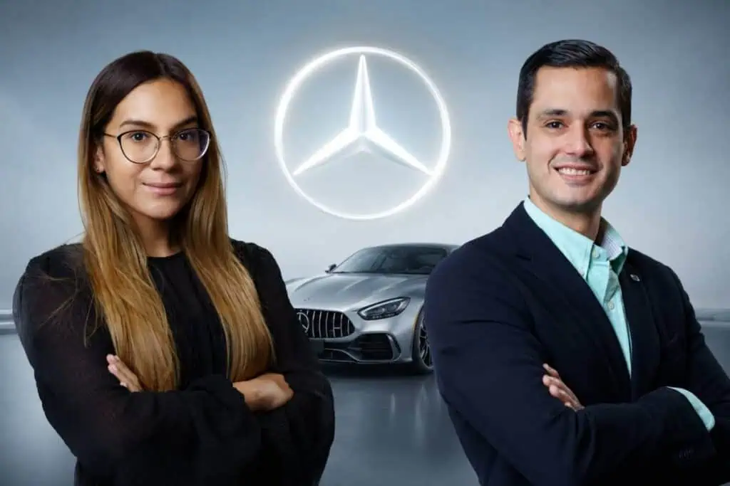 Gildary Rivera, Team Lead de Producto y Marcel Dereix, Brand Manager de Mercedes-Benz ildary Rivera Ramírez, Team Lead de Producto y Entrenamiento de Mercedes-Benz en Inchcape Colombia, y con Marcel Dereix, Brand Manager de Mercedes-Benz en Inchcape Colombia