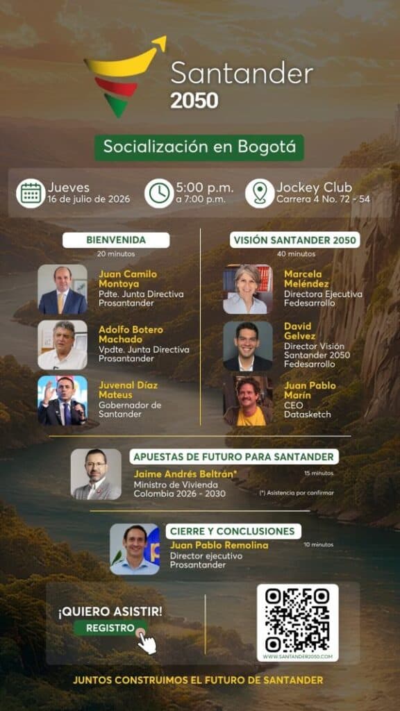 Visión Santander 2050, la hoja de ruta que transformará el desarrollo del departamento durante los próximos 25 años Santander 2050