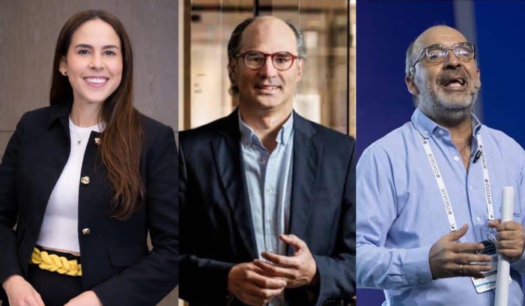 Gremios minero-energéticos respaldaron el nombramiento de María Nohemi Arboleda como nueva MinMinas Silvana Habib, presidente de Asoenergía; Juan Camilo Nariño, presidente de ACM; y Camilo Sanchez, presidente de Andesco. Imagen: Asoenergía-ACM-Andesco