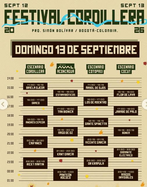 Festival Cordillera revela su cartel por días para su quinta edición Festival Cordillera revela su cartel por días para su quinta edición