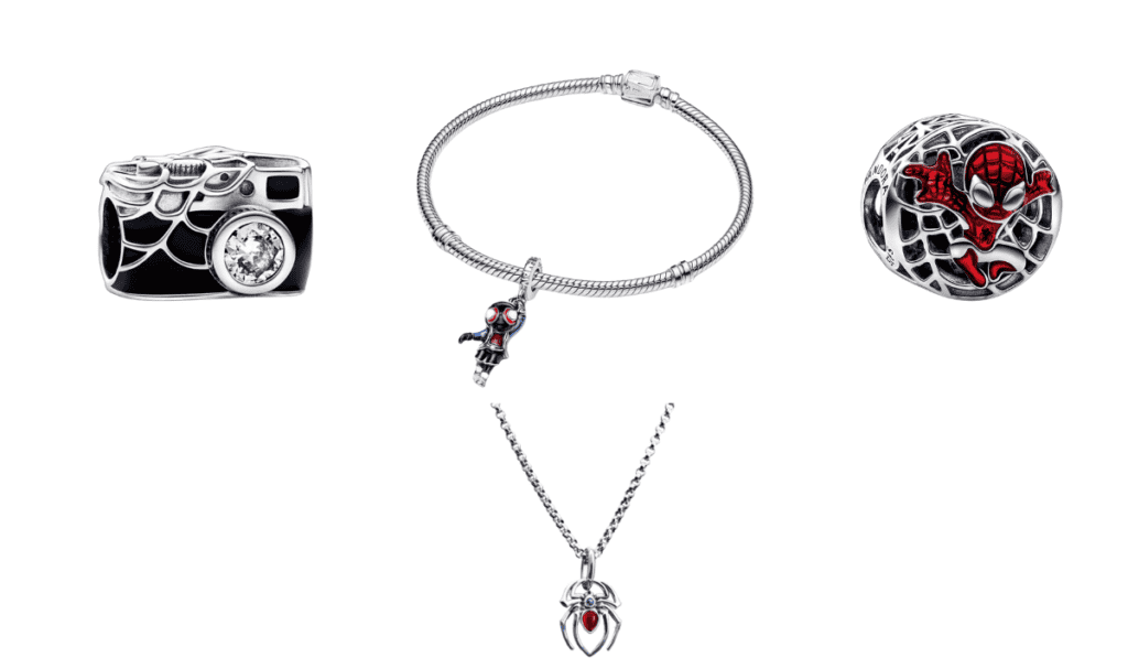 Pandora lanza colección de Spider-Man con charms, brazaletes y aretes inspirados en las facetas del universo Pandora lanza su colección exclusiva de Spider-Man