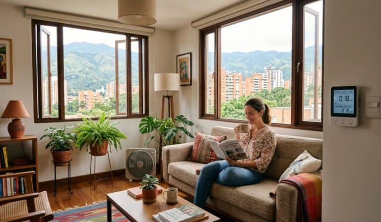 Control del aire acondicionado y eliminación de consumos silenciosos son algunas estrategias para el ahorro de energía Ahorro de energía eléctrica en Colombia. Imagen: Generada por AI Gemini