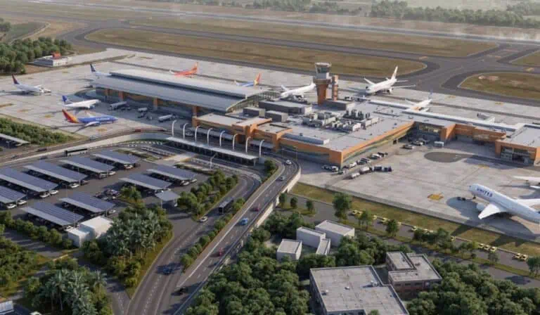 Este es el megaproyecto para renovar el aeropuerto de Barranquilla; movilizará billonaria inversión Diseños del nuevo aeropuerto Ernesto Cortissoz, que sirve a Barranquilla