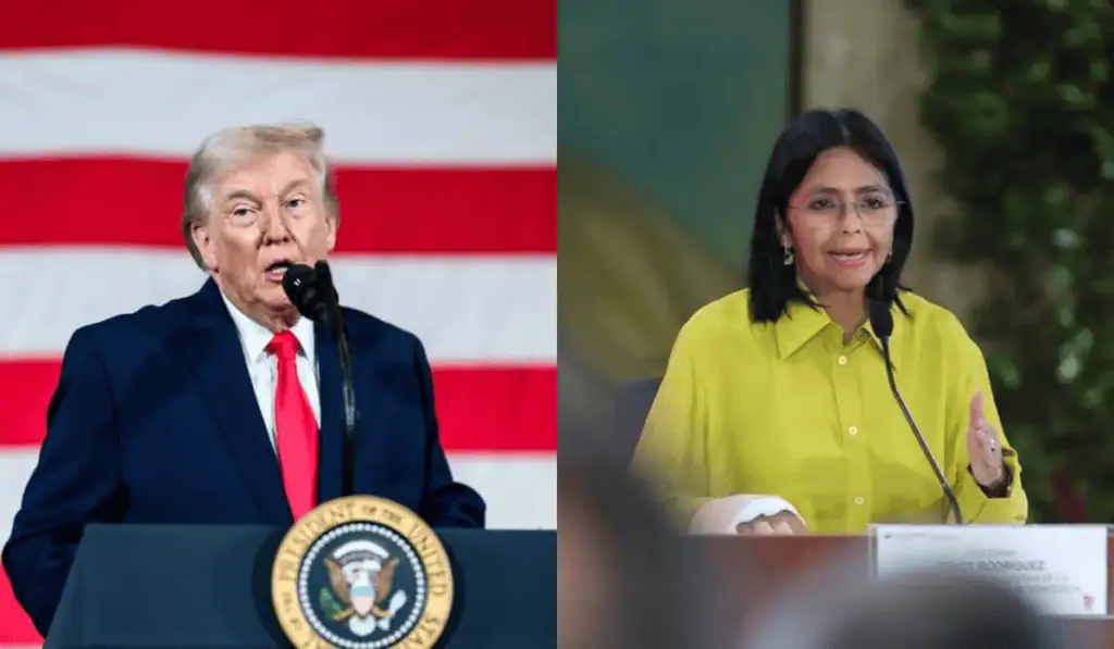 Trump y Delcy Rodríguez tendrán su primer encuentro cara a cara en Nueva York Donald Trump y Delcy Rodriguez