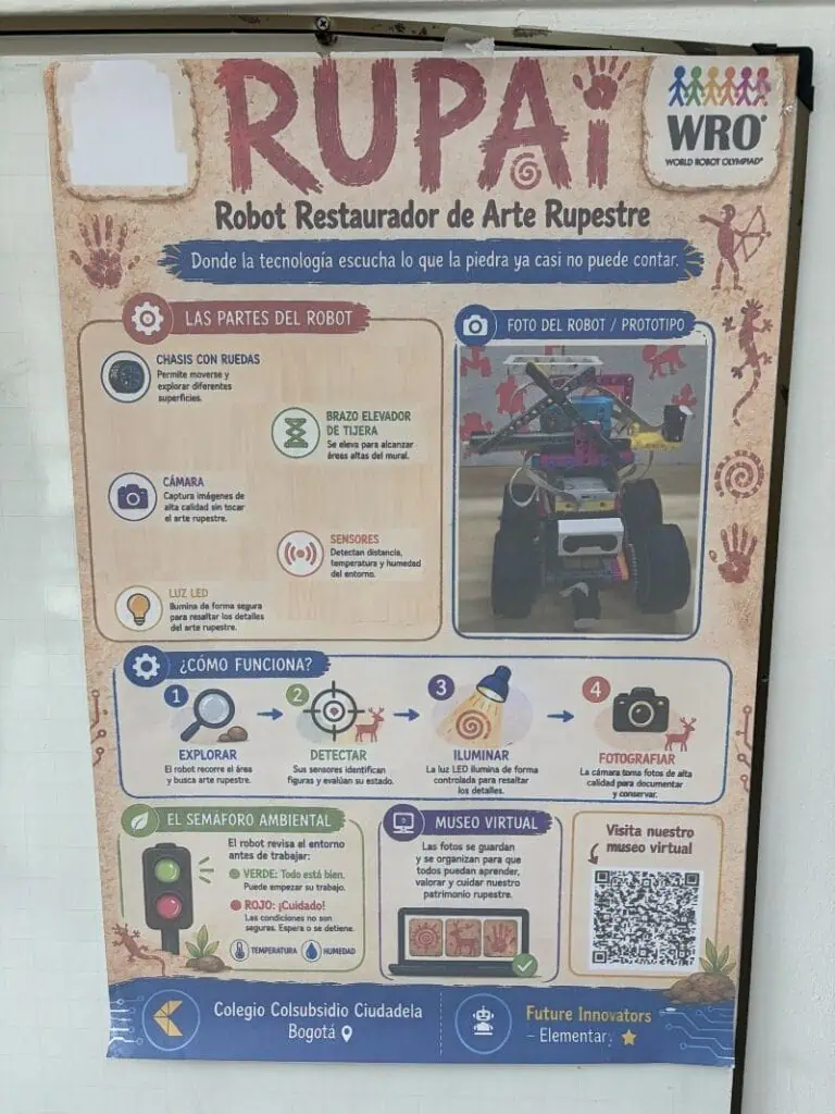 Estudiantes de Colsubsidio ganan el primer lugar nacional en la World Robot Olympiad (WRO) 2026 Explicación robot