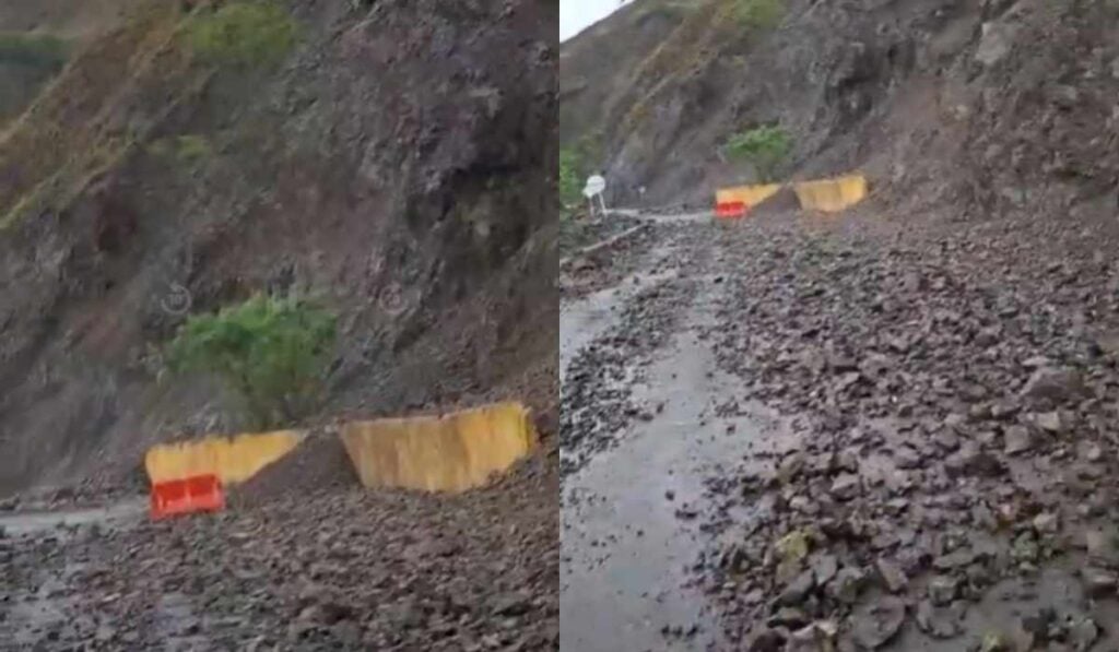 Derrumbes afectan la movilidad en dos autopistas del Valle del Cauca por las lluvias Derrumbe vía Cali - Buenaventura