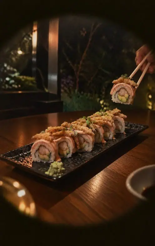 Grupo La Fragata apuesta el 30 % de sus ventas de fin de año a festivales de ceviche, sushi y baos Maki Calamar Crunch, del Festival de Ceviches, Sushis y Baos de Fish Market Calle 77. Foto: cortesía grupo La Fragata